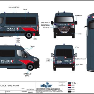 Renault Master 2019 police gris 1/43