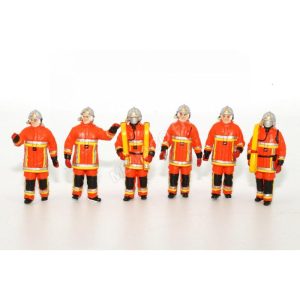 FIGURINES LOT DE 6 POMPIERS « FEU URBAIN » ORANGES